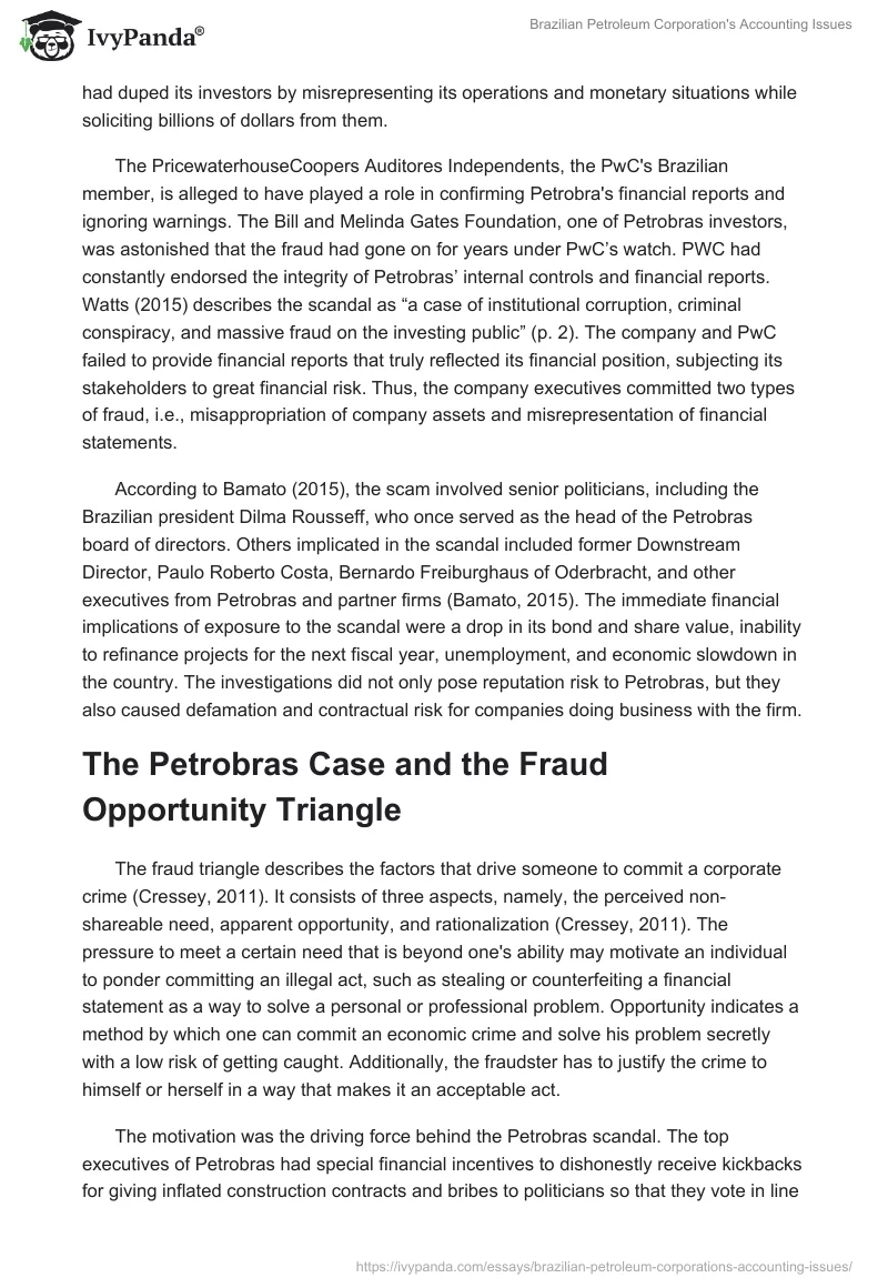 Brazilian Petroleum Corporation's Accounting Issues. Page 2