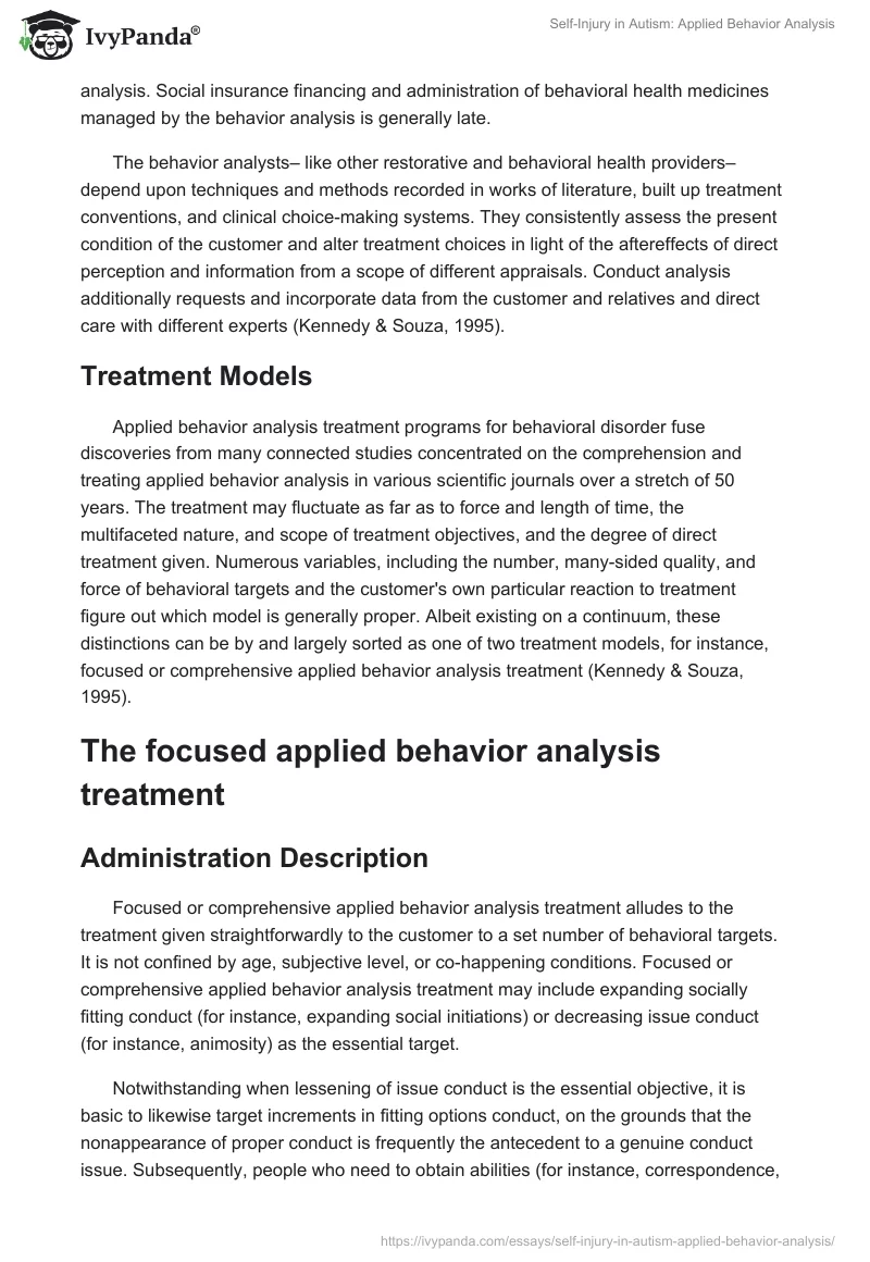 Self-Injury in Autism: Applied Behavior Analysis. Page 4