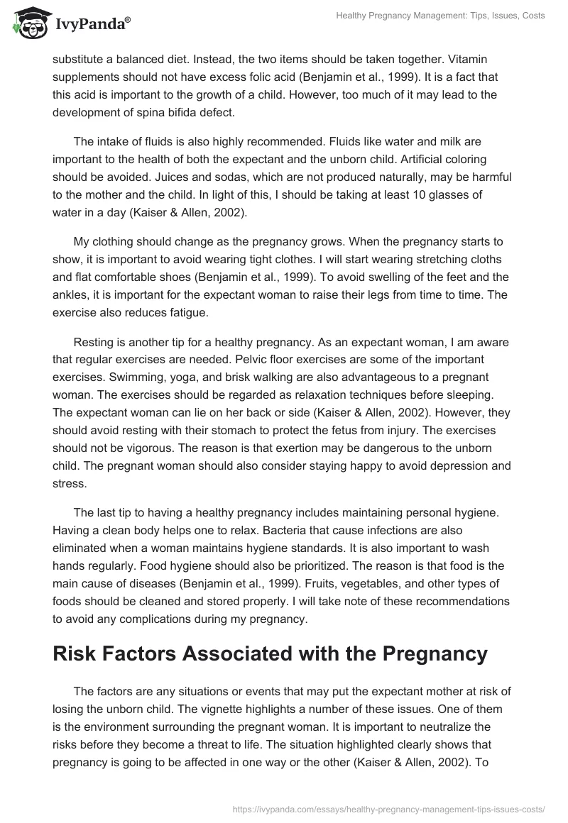 Healthy Pregnancy Management: Tips, Issues, Costs. Page 4