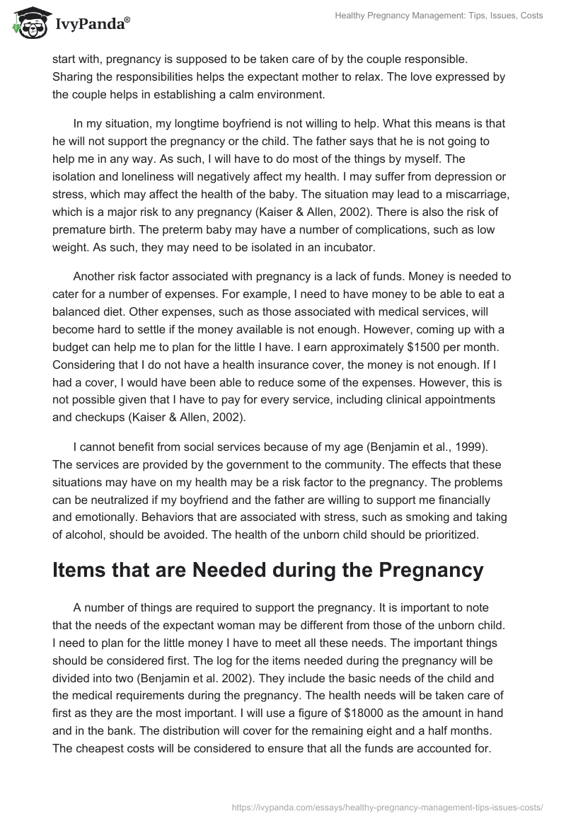 Healthy Pregnancy Management: Tips, Issues, Costs. Page 5