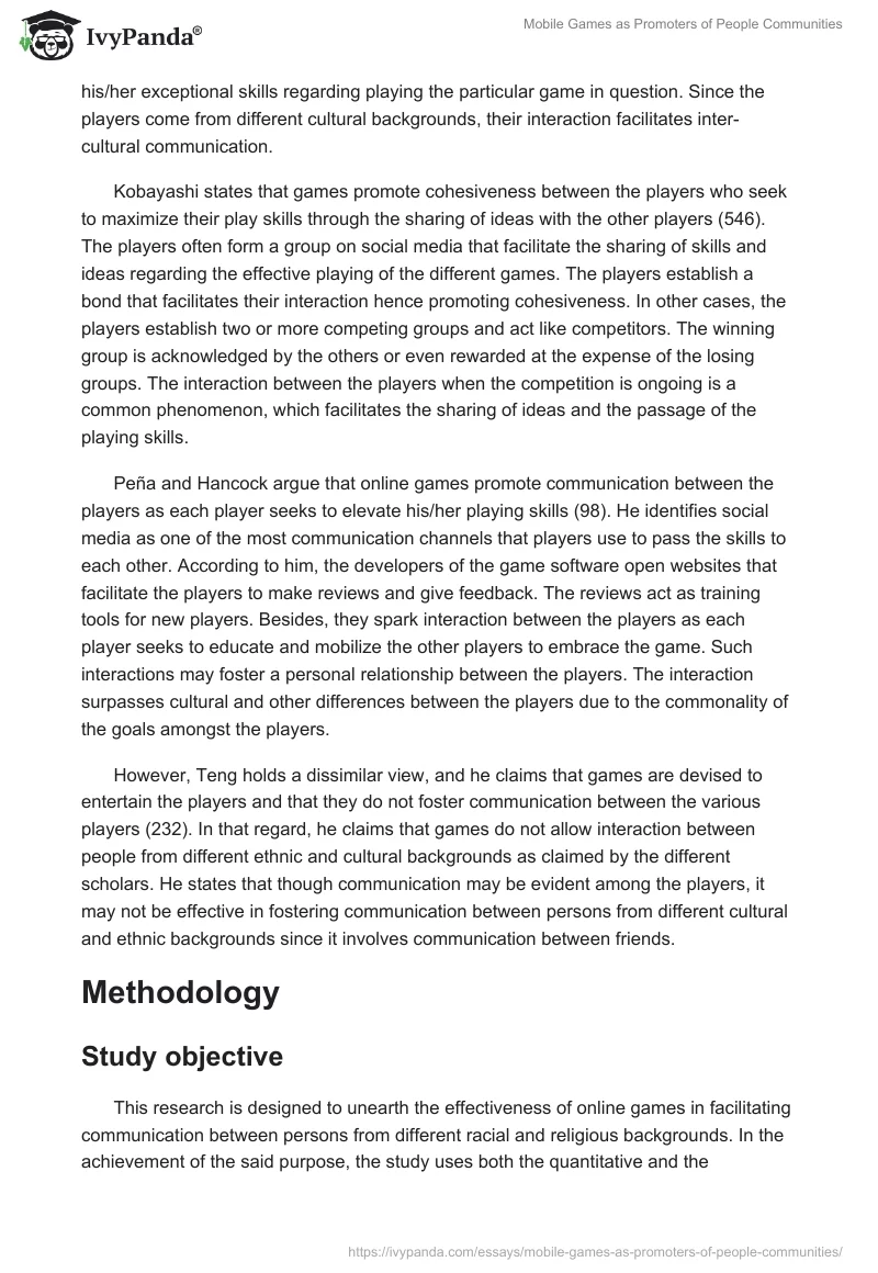 Mobile Games as Promoters of People Communities. Page 2