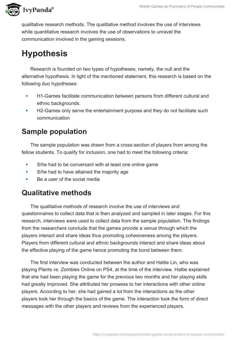 Mobile Games as Promoters of People Communities. Page 3