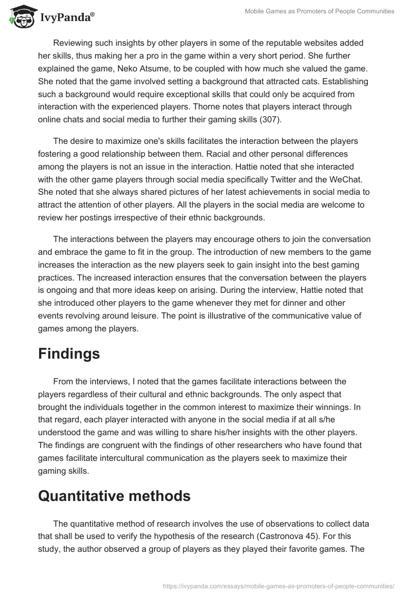 Mobile Games as Promoters of People Communities. Page 4