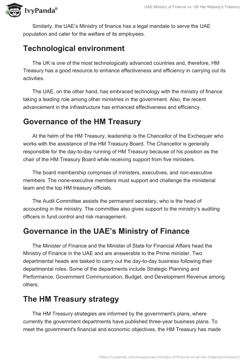 UAE Ministry of Finance vs. UK Her Majesty's Treasury. Page 4