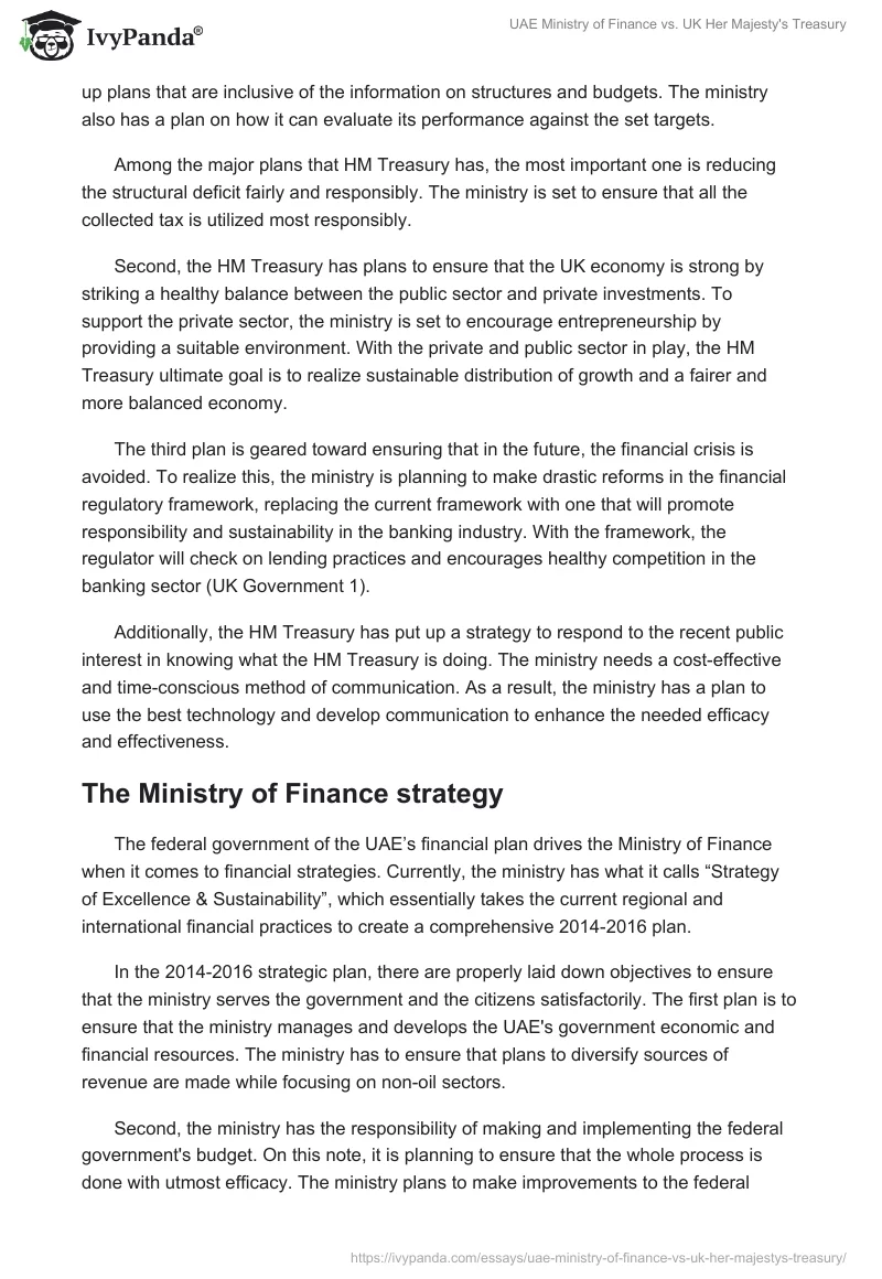 UAE Ministry of Finance vs. UK Her Majesty's Treasury. Page 5