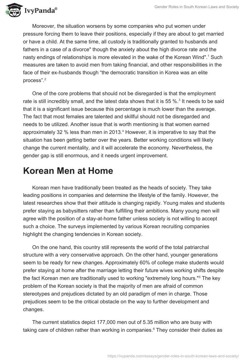 Gender Roles in South Korean Laws and Society. Page 2