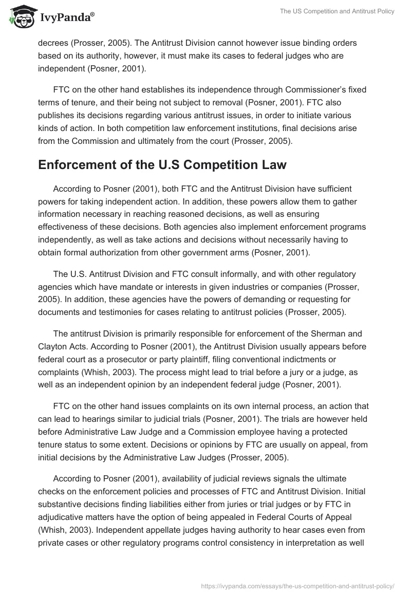 The US Competition and Antitrust Policy. Page 5