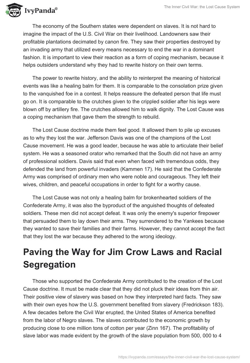 The Inner Civil War: The Lost Cause System. Page 2