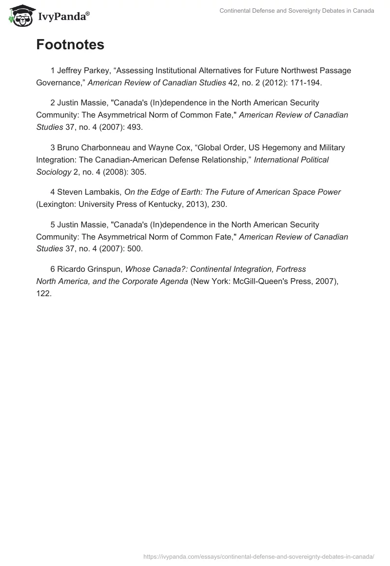 Continental Defense and Sovereignty Debates in Canada. Page 5