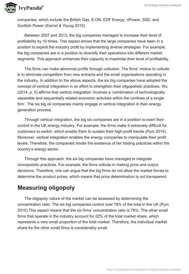 UK Energy Industry Analysis. Page 2
