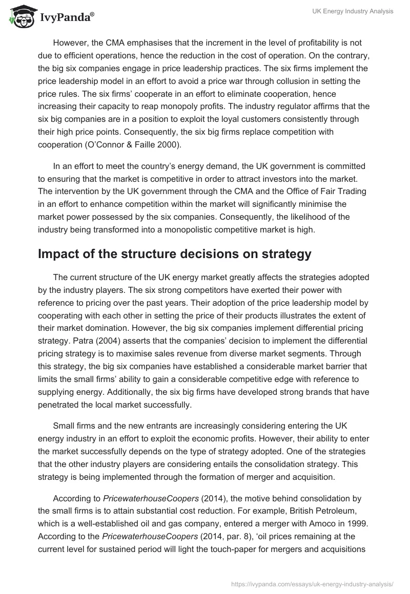 UK Energy Industry Analysis. Page 4