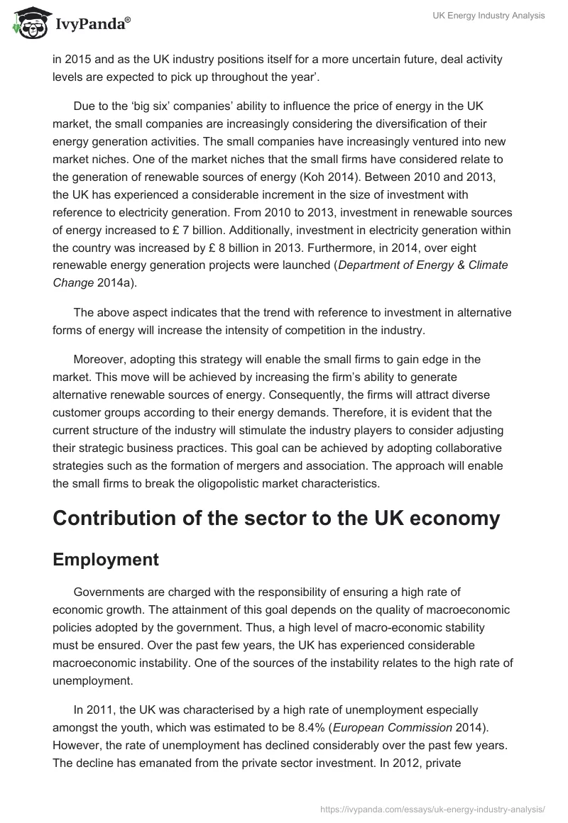 UK Energy Industry Analysis. Page 5