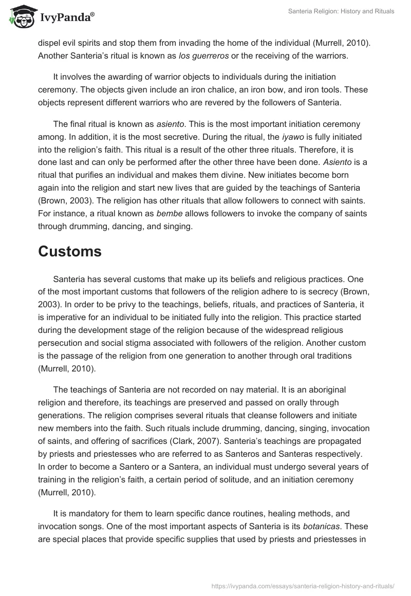 Santeria Religion: History and Rituals. Page 3
