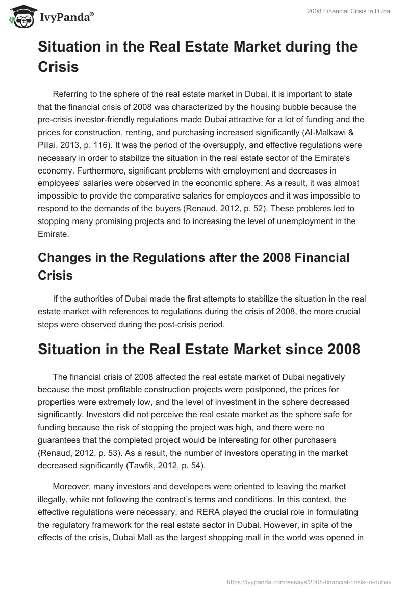 2008 Financial Crisis in Dubai. Page 3