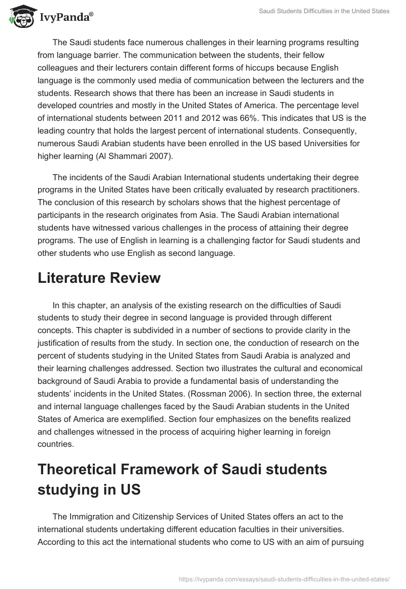 Saudi Students Difficulties in the United States. Page 2