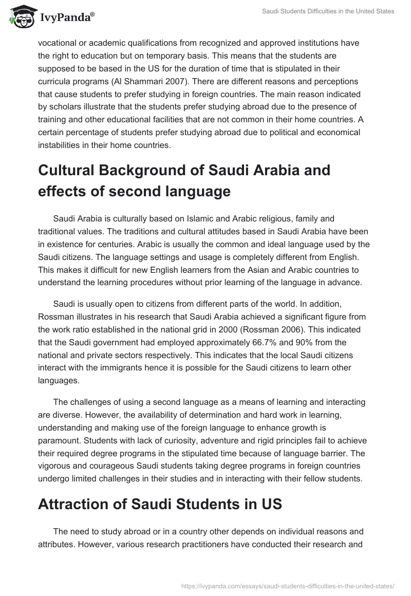 Saudi Students Difficulties in the United States. Page 3