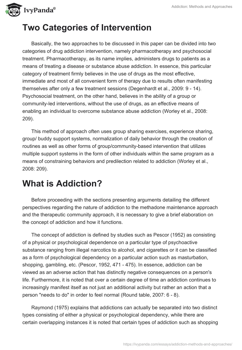 Addiction: Methods and Approaches. Page 2