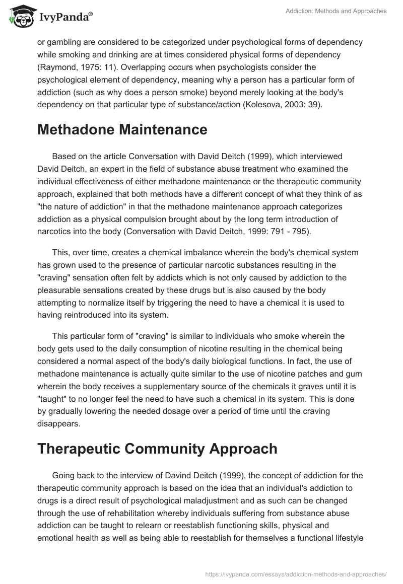 Addiction: Methods and Approaches. Page 3