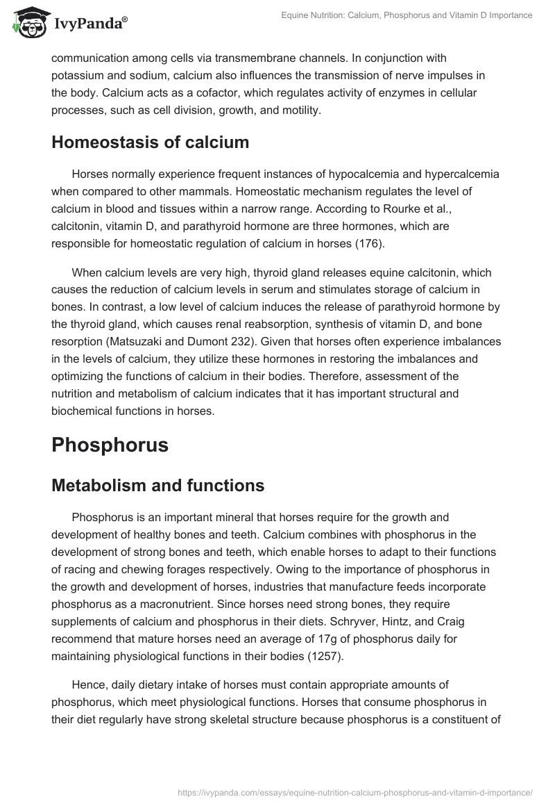 Equine Nutrition: Calcium, Phosphorus and Vitamin D Importance. Page 3