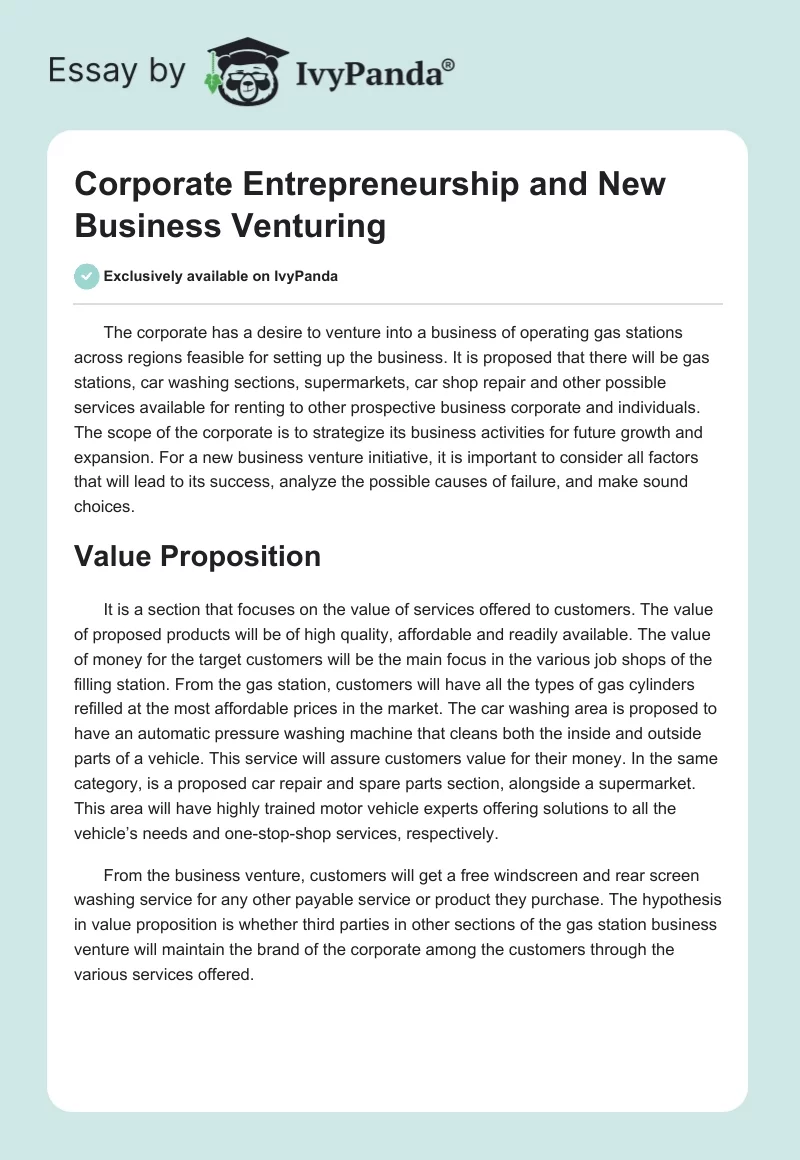 Corporate Entrepreneurship and New Business Venturing. Page 1