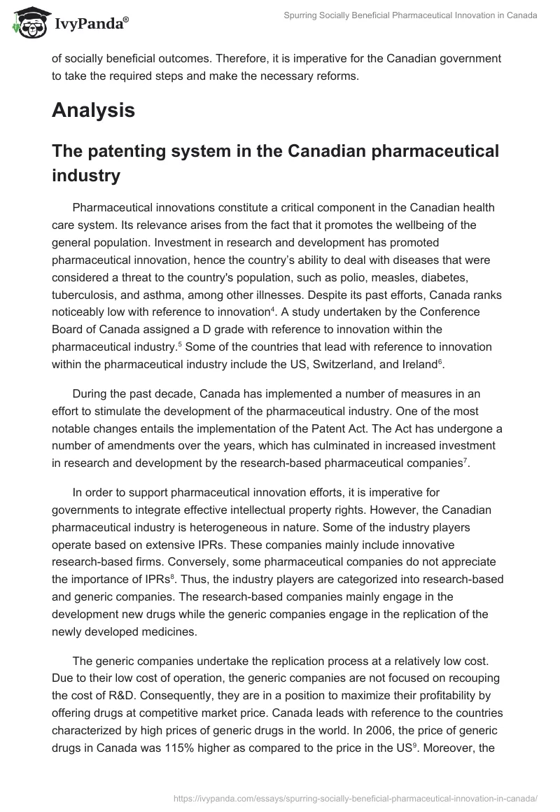 Spurring Socially Beneficial Pharmaceutical Innovation in Canada. Page 2