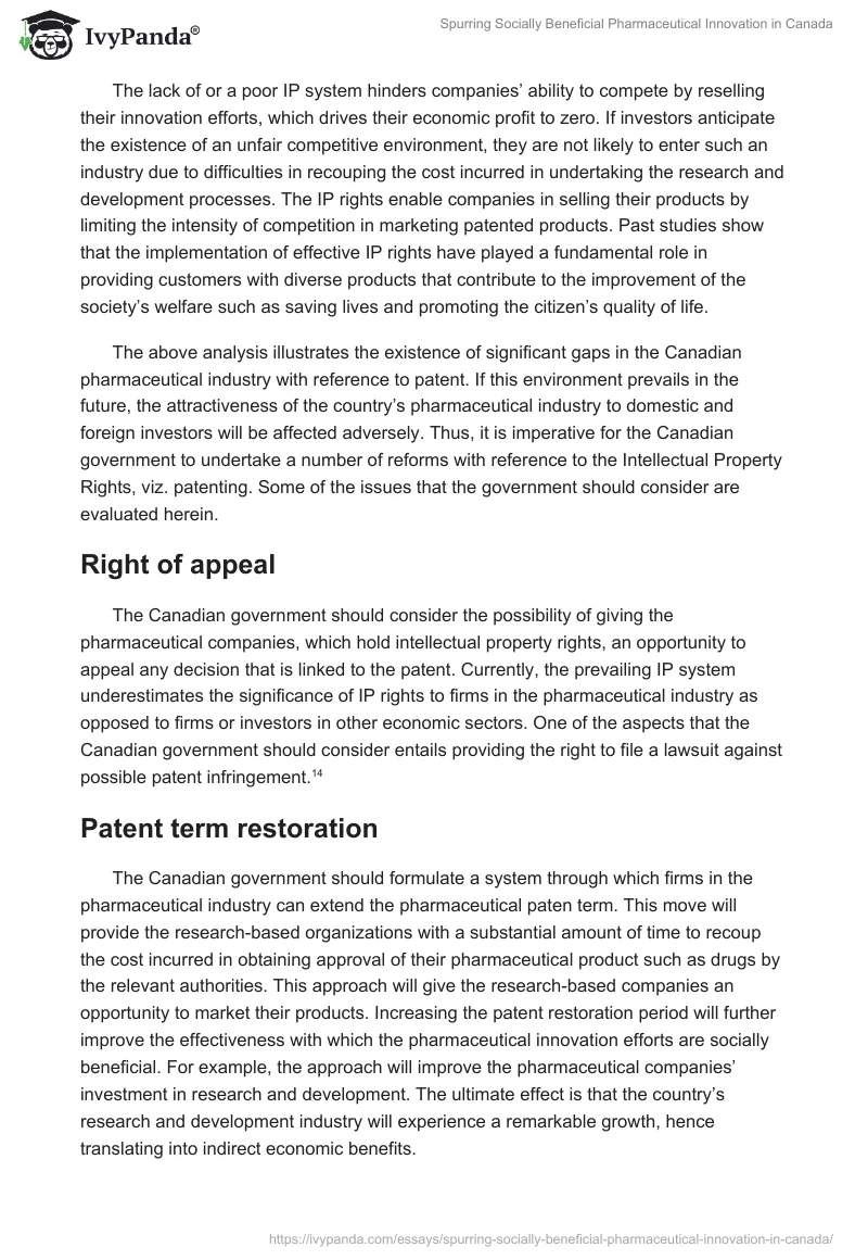 Spurring Socially Beneficial Pharmaceutical Innovation in Canada. Page 5