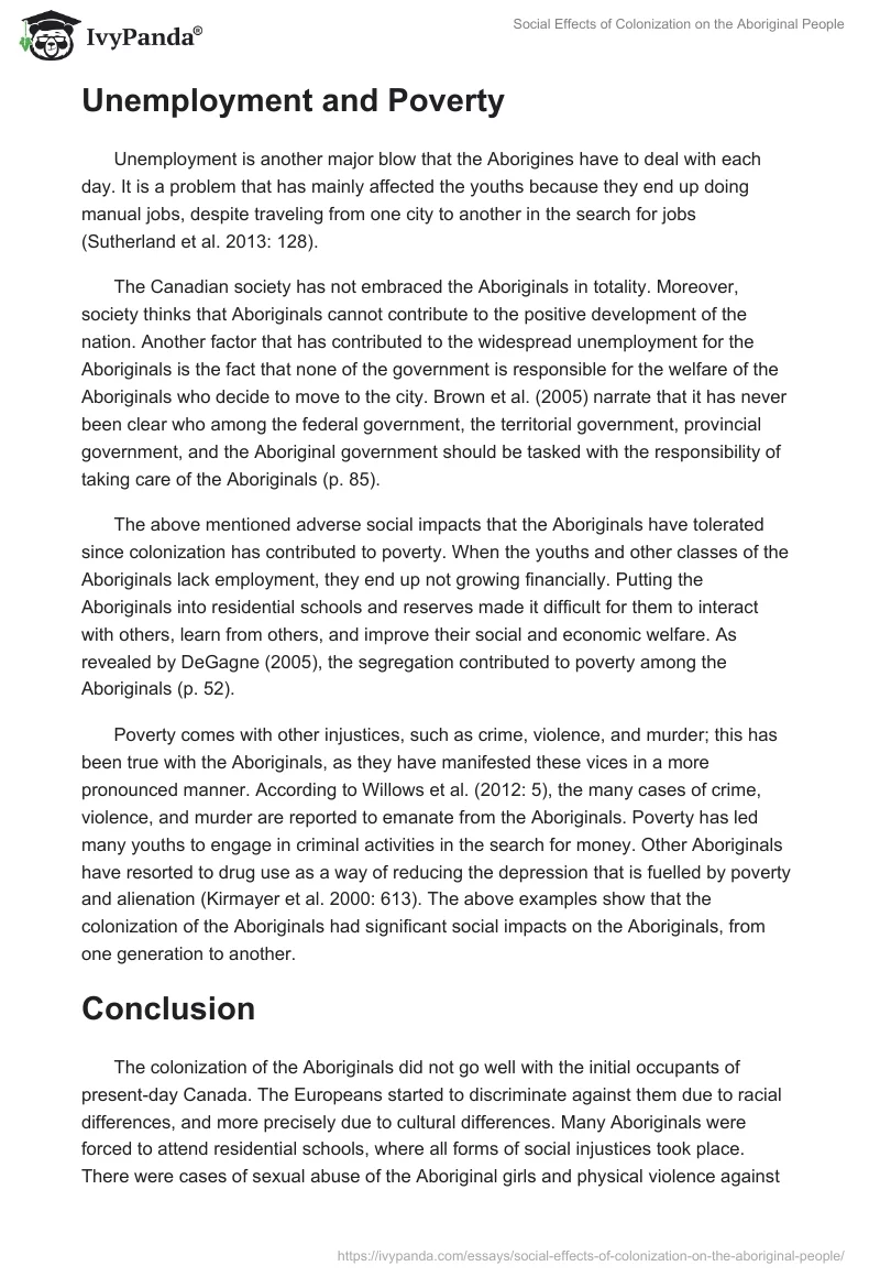 Social Effects of Colonization on the Aboriginal People. Page 3