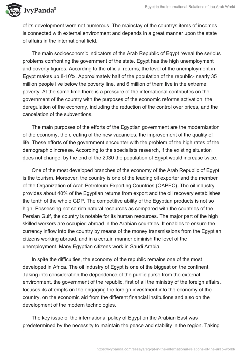 Egypt in the International Relations of the Arab World. Page 2