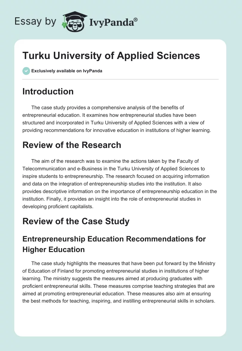 Turku University of Applied Sciences. Page 1