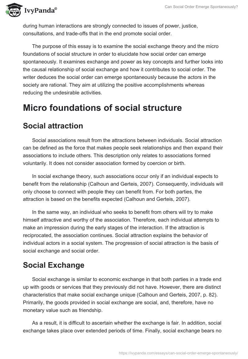 Can Social Order Emerge Spontaneously?. Page 2