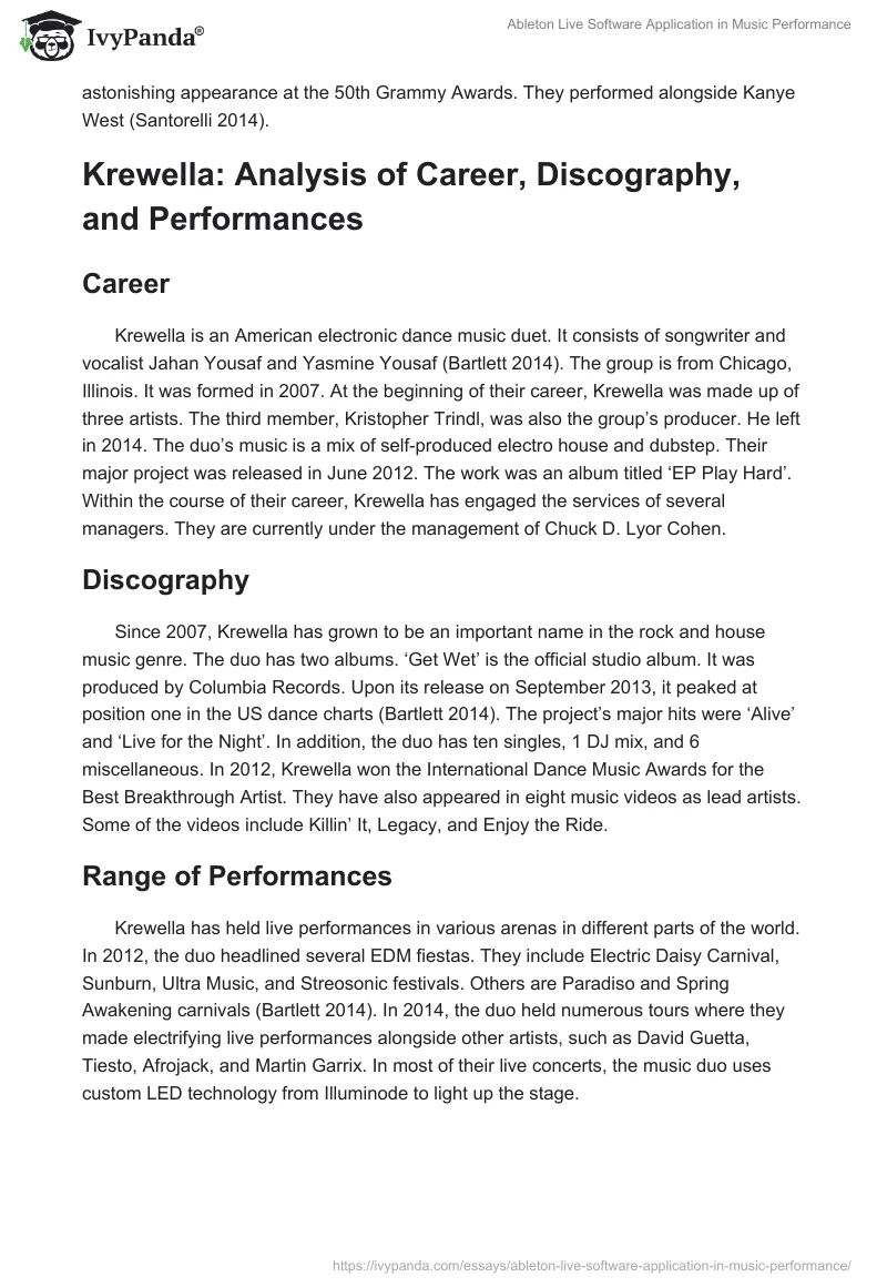 Ableton Live Software Application in Music Performance. Page 3