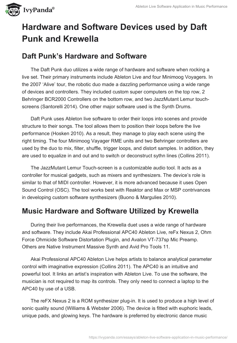 Ableton Live Software Application in Music Performance. Page 4