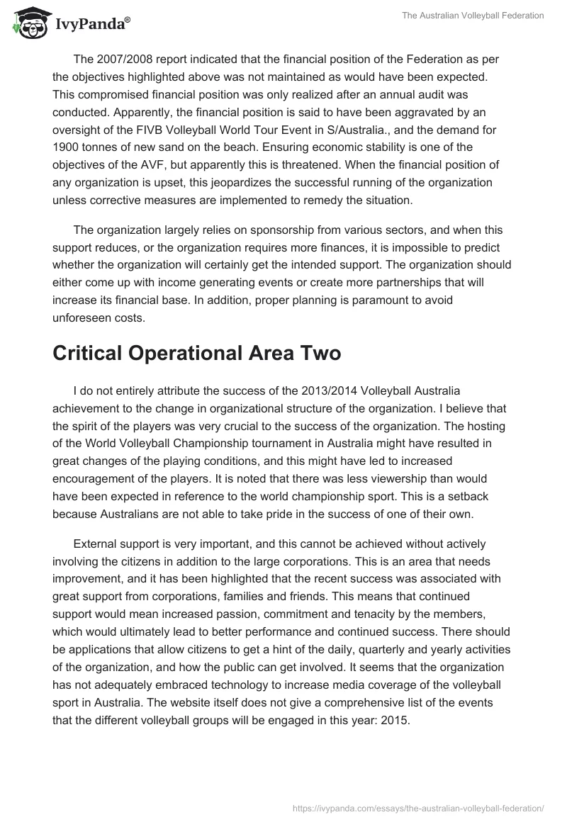 The Australian Volleyball Federation. Page 3