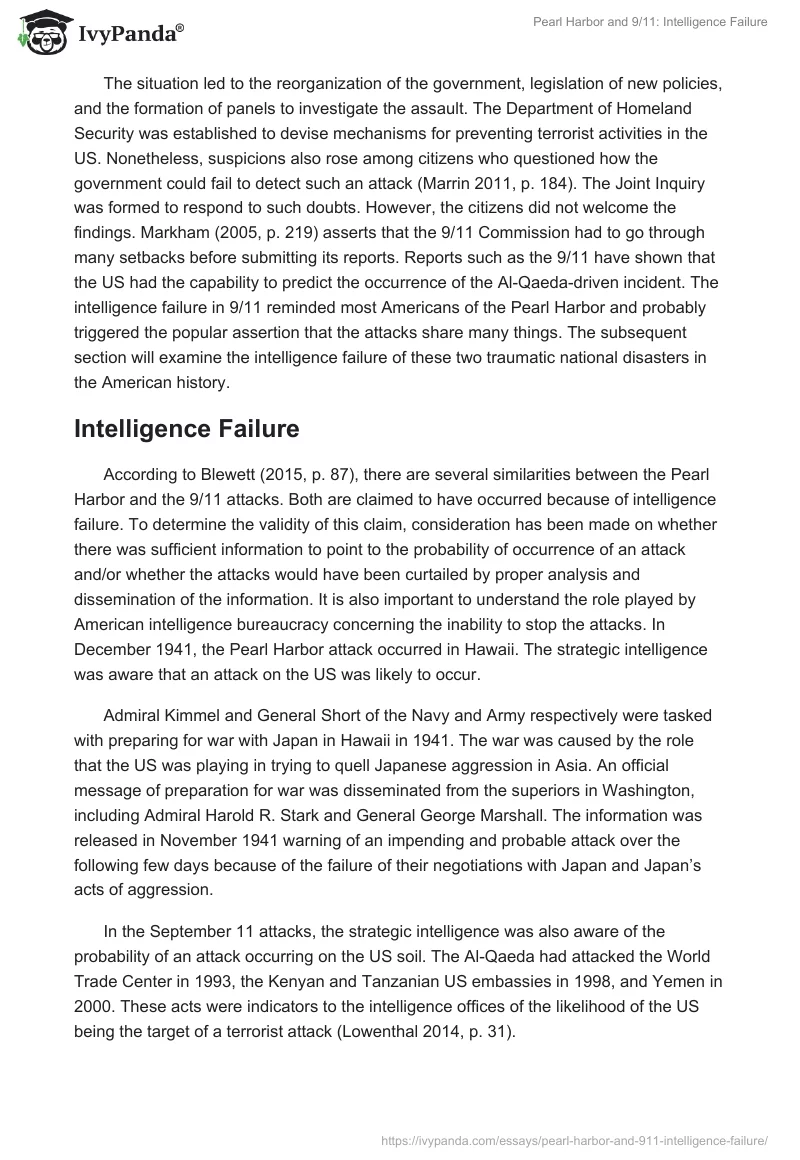 Pearl Harbor and 9/11: Intelligence Failure. Page 4
