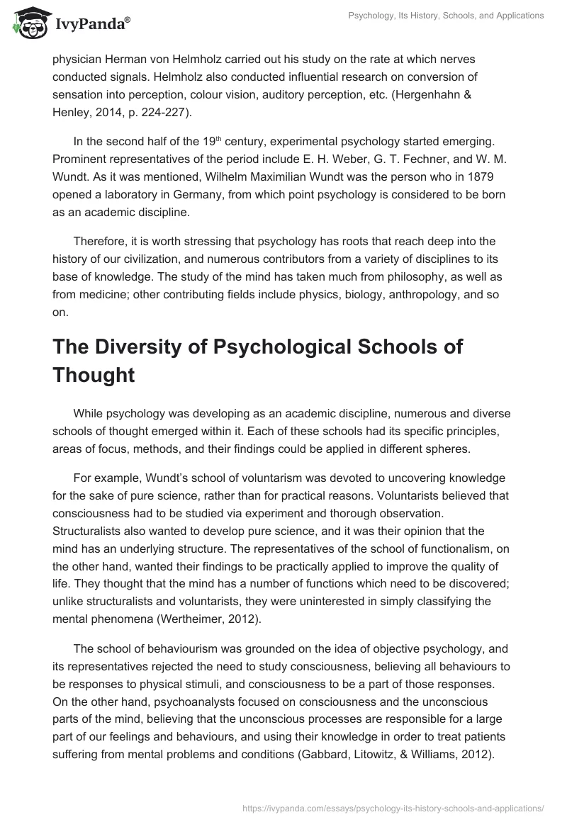 Psychology, Its History, Schools, and Applications. Page 3
