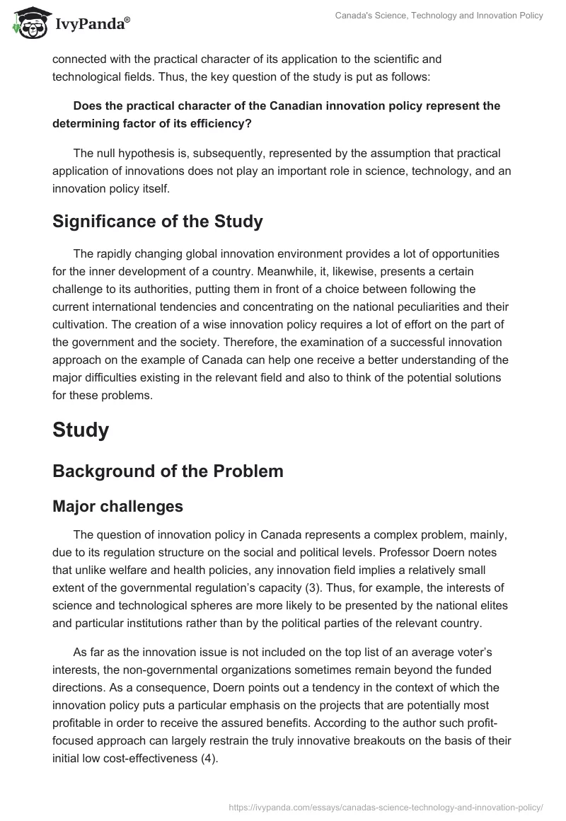 Canada's Science, Technology and Innovation Policy. Page 3