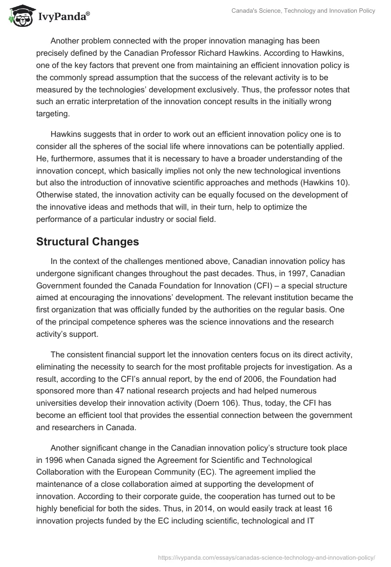 Canada's Science, Technology and Innovation Policy. Page 4