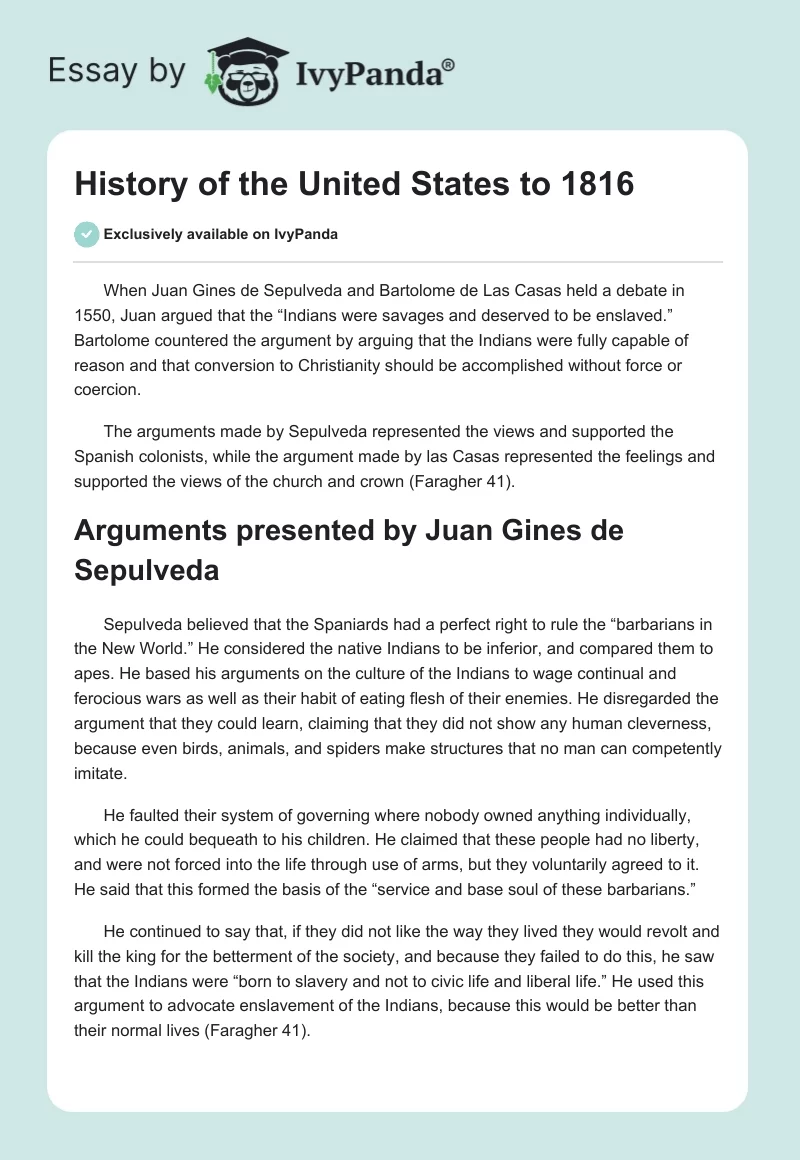 History of the United States to 1816. Page 1