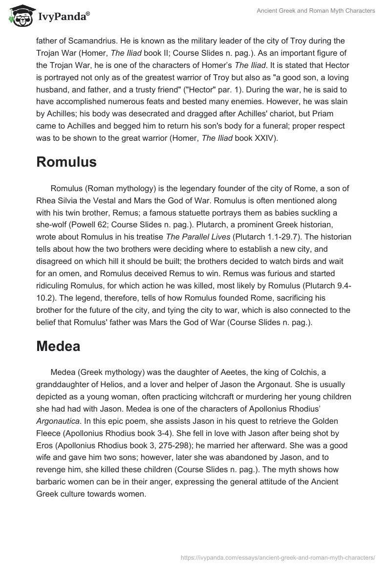 Ancient Greek and Roman Myth Characters. Page 2