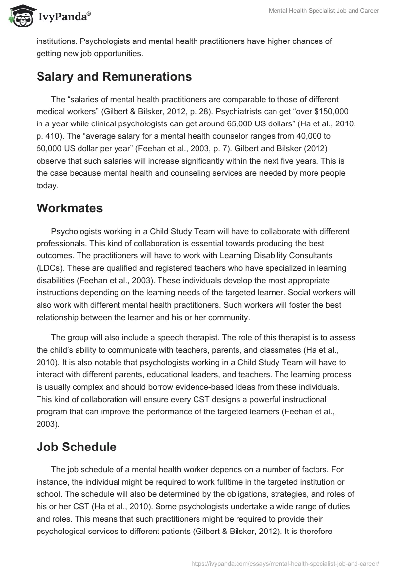 Mental Health Specialist Job and Career. Page 3