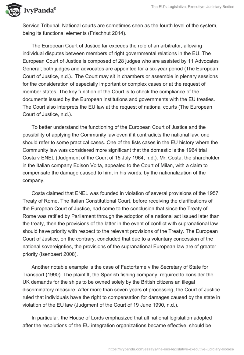 The EU's Legislative, Executive, Judiciary Bodies. Page 4