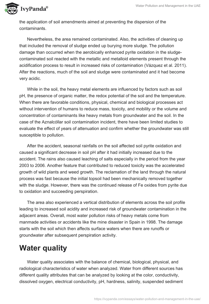 Water Pollution and Management in the UAE. Page 4