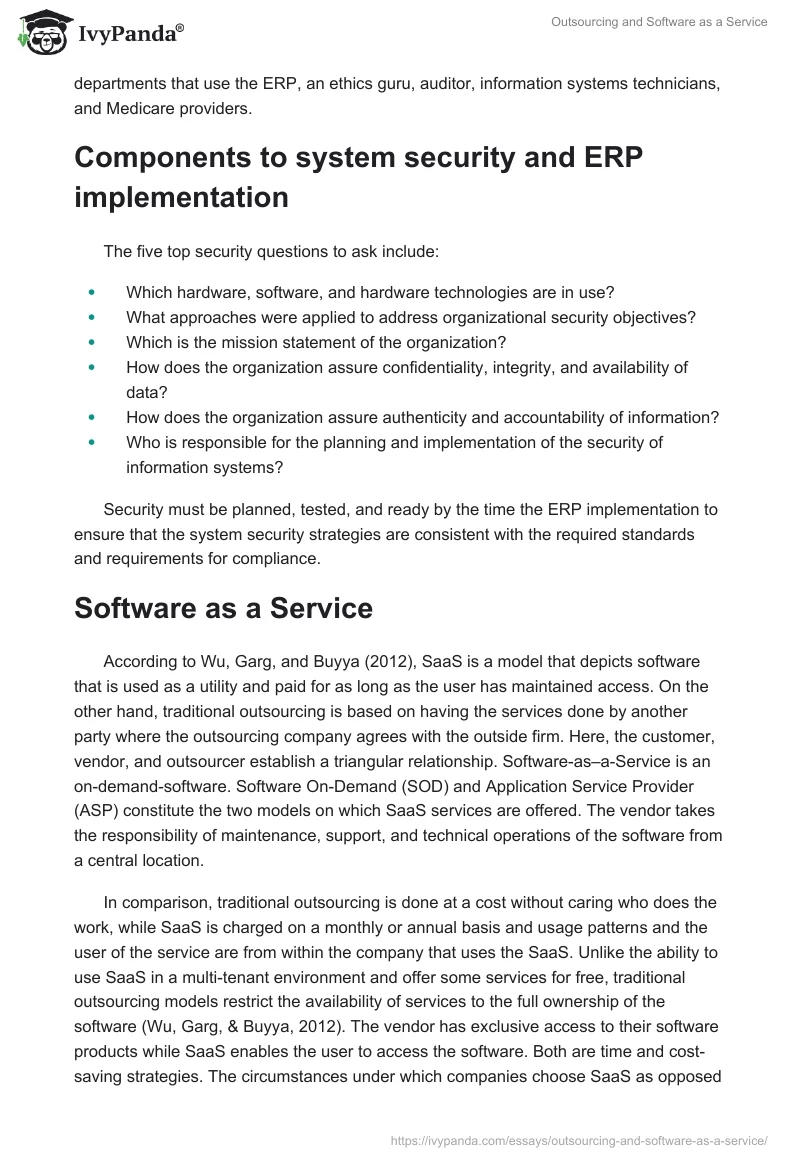 Outsourcing and Software as a Service. Page 3