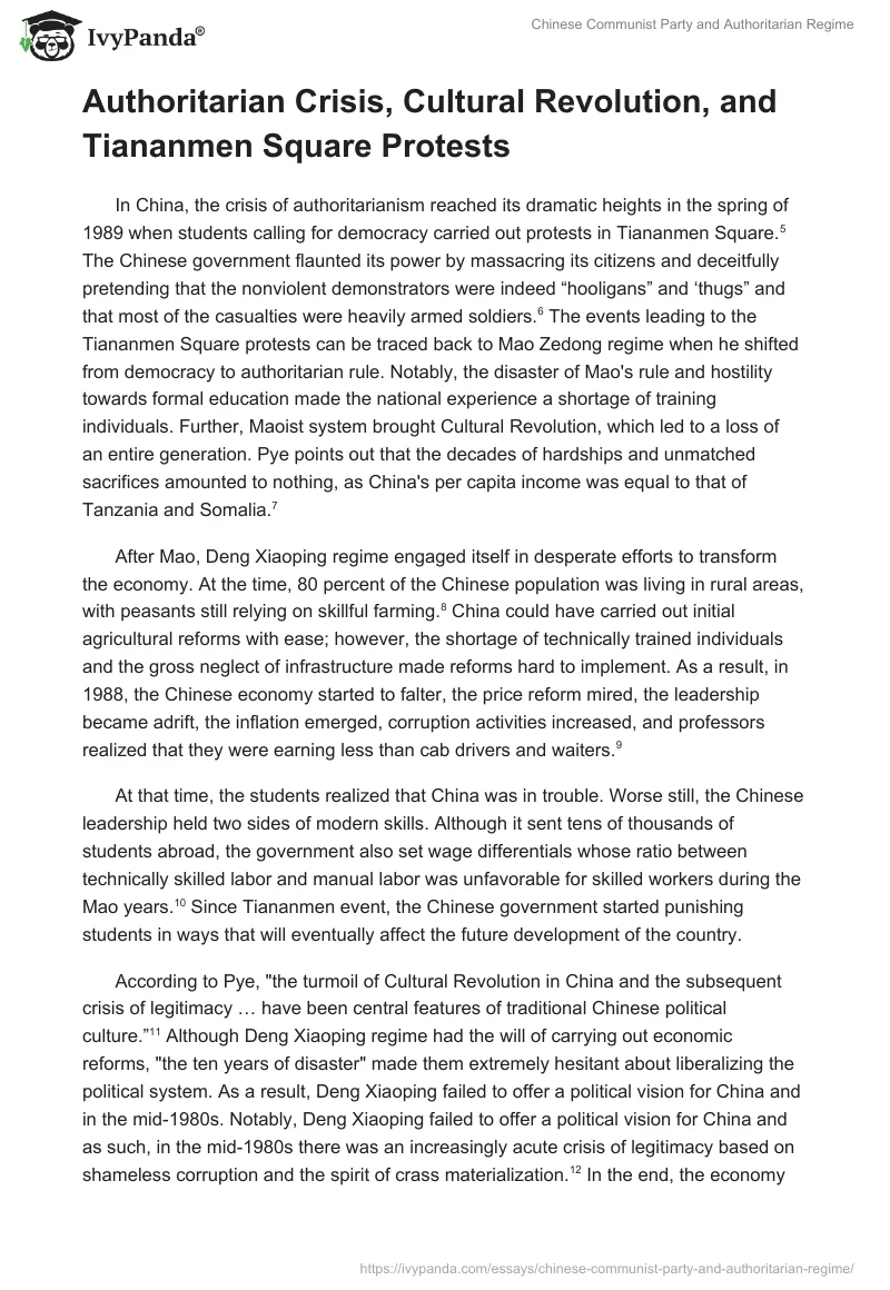 Chinese Communist Party and Authoritarian Regime. Page 2