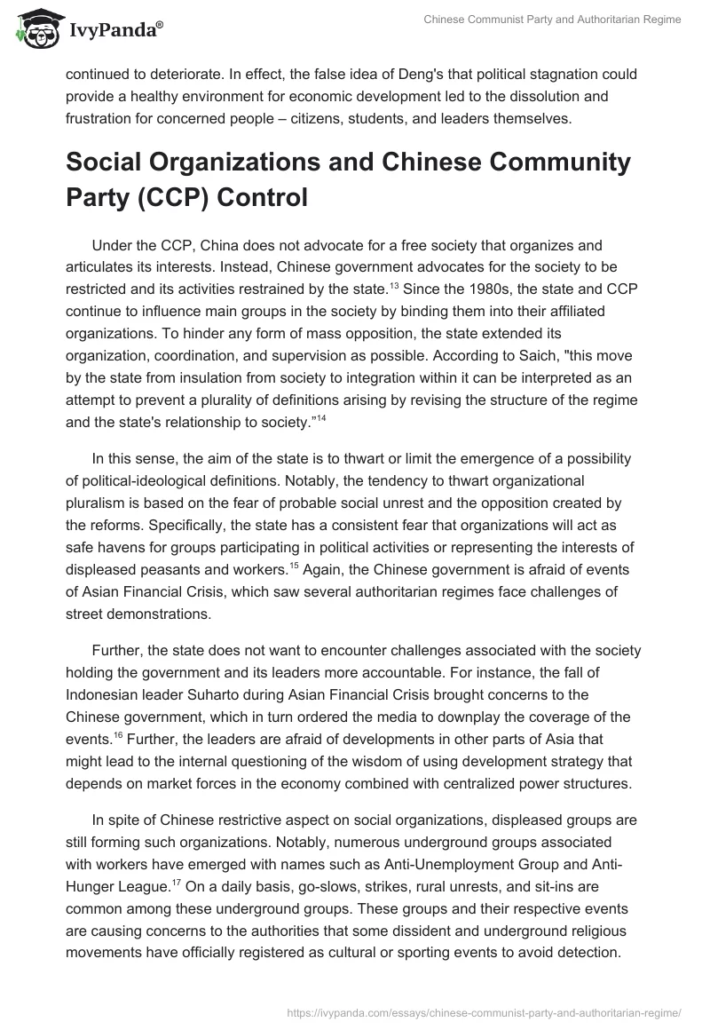 Chinese Communist Party and Authoritarian Regime. Page 3