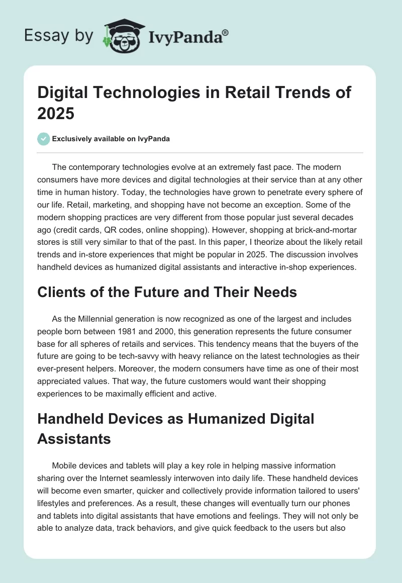 Digital Technologies in Retail Trends of 2025. Page 1