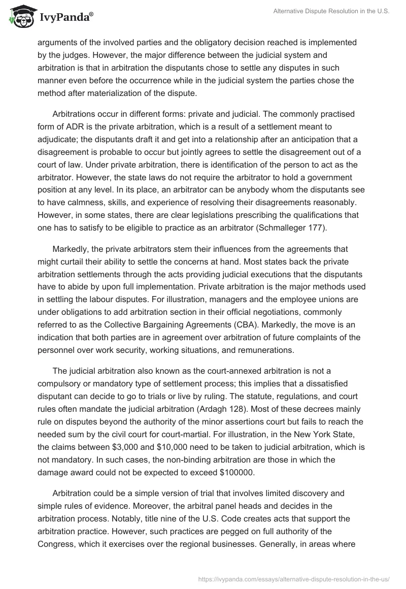 Alternative Dispute Resolution in the U.S.. Page 5