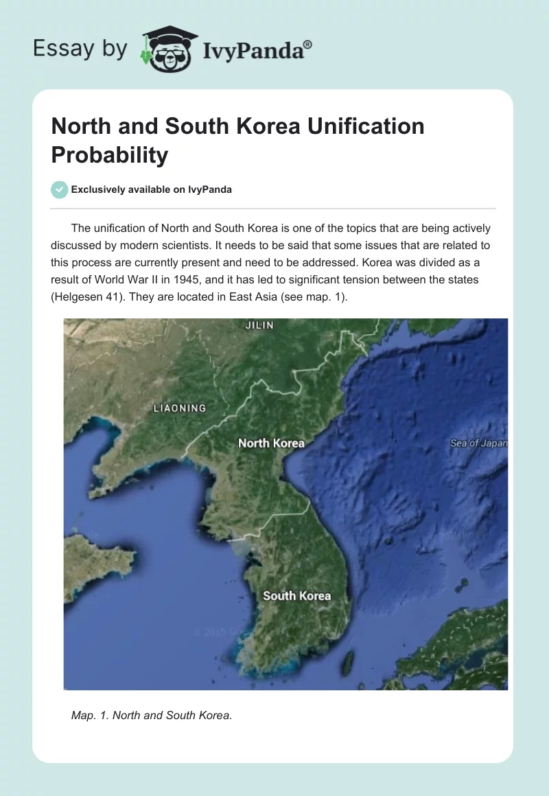 North and South Korea Unification Probability. Page 1