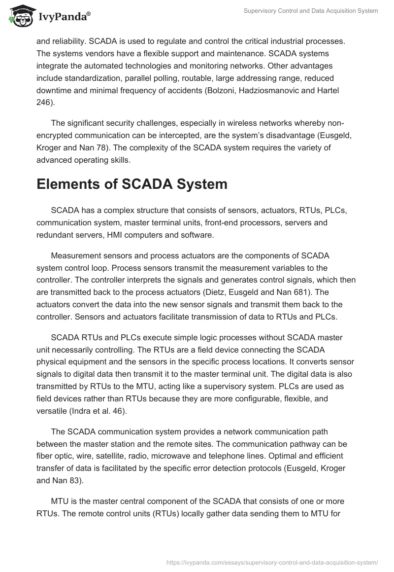 Supervisory Control and Data Acquisition System. Page 2