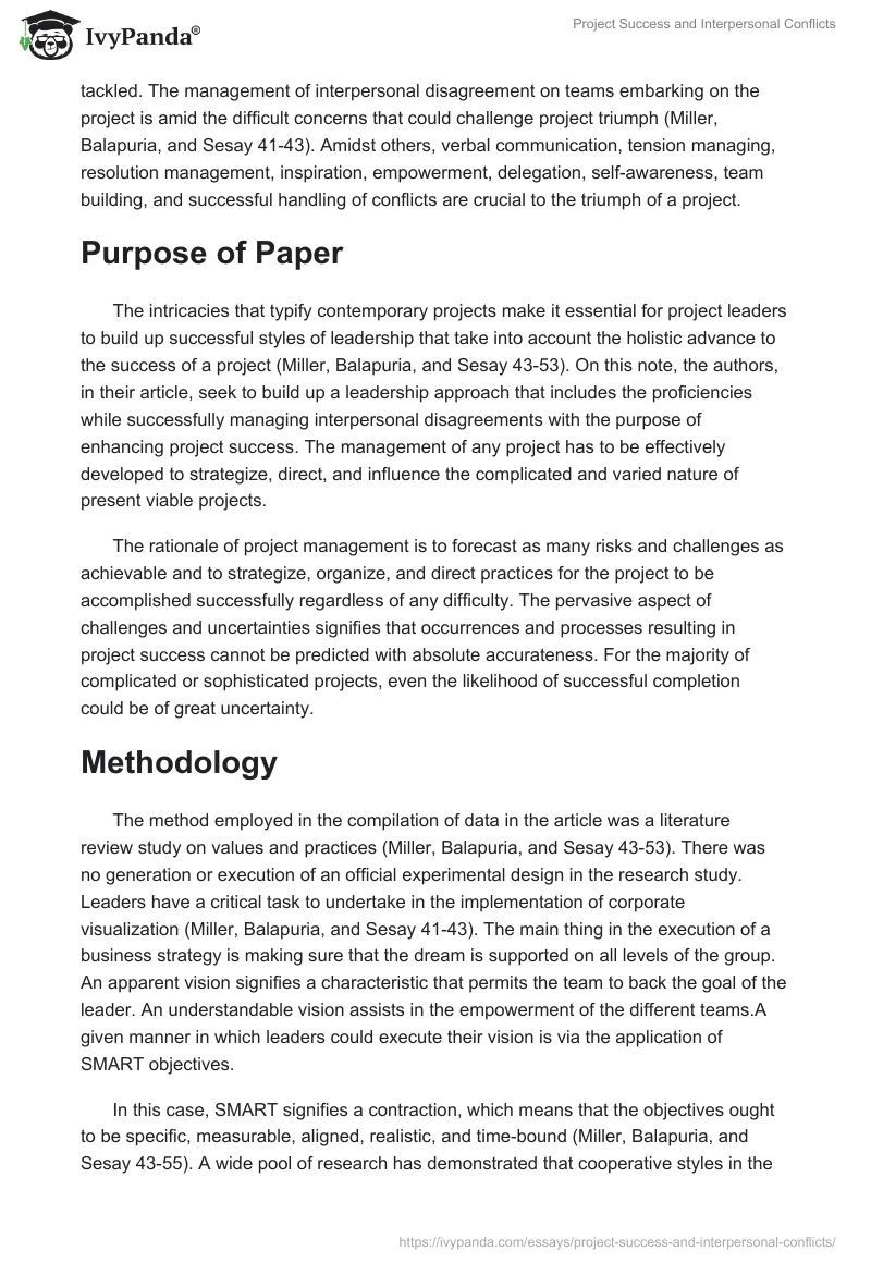 Project Success and Interpersonal Conflicts. Page 2